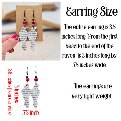 Raven Edgar Allan Poe Dangle Earrings