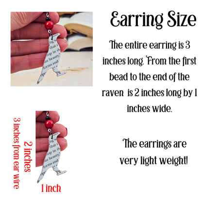 Raven Edgar Allan Poe Dangle Earrings