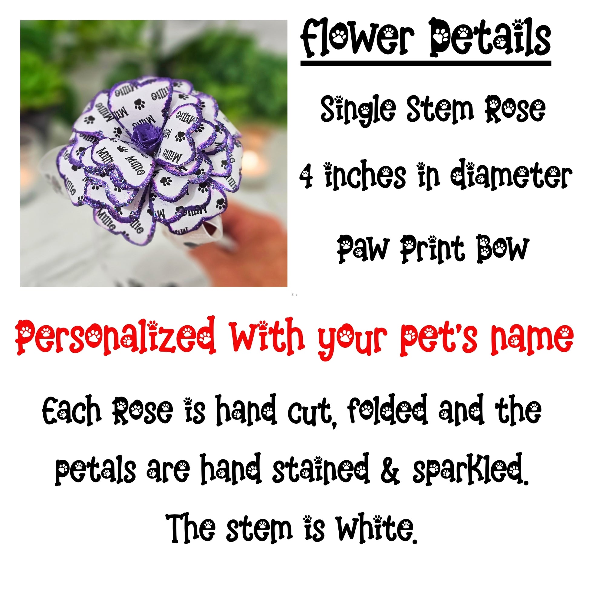 handmade pet memorial keepsake rose