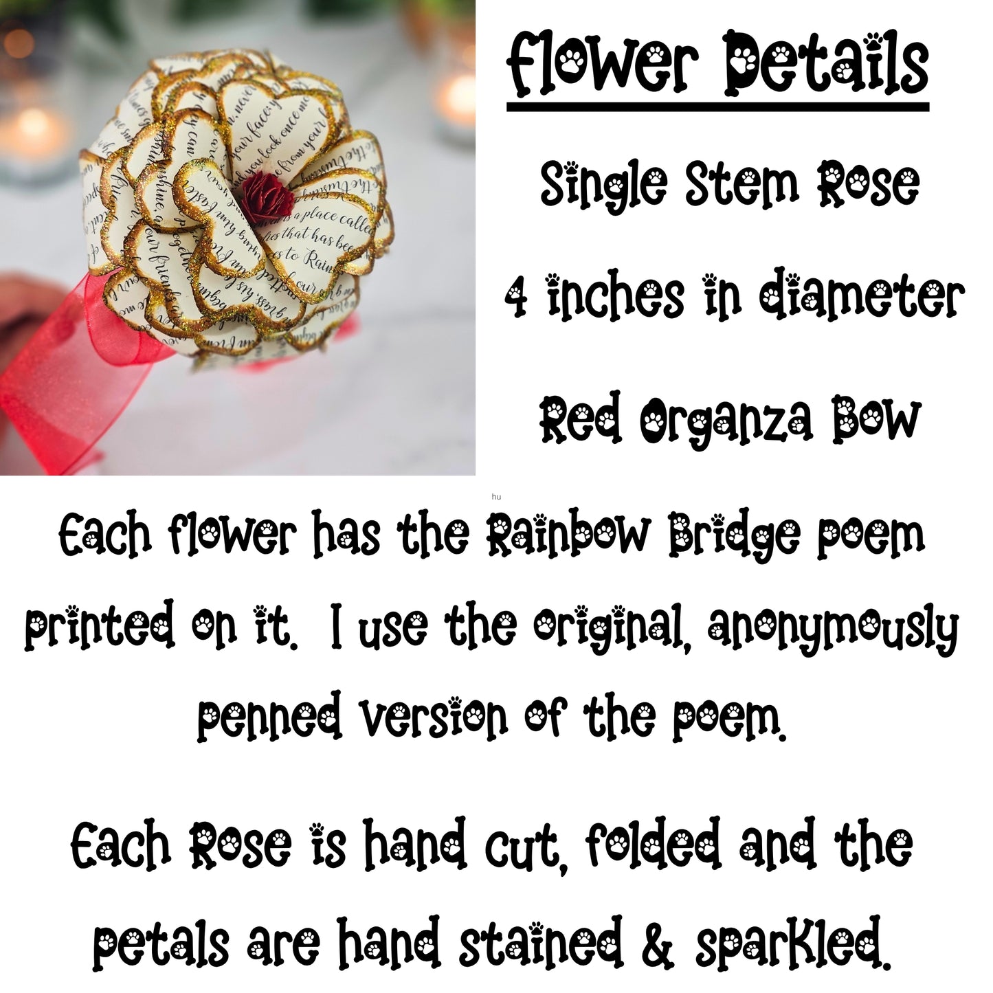 Rainbow Bridge Memorial flower gift for loss of pet