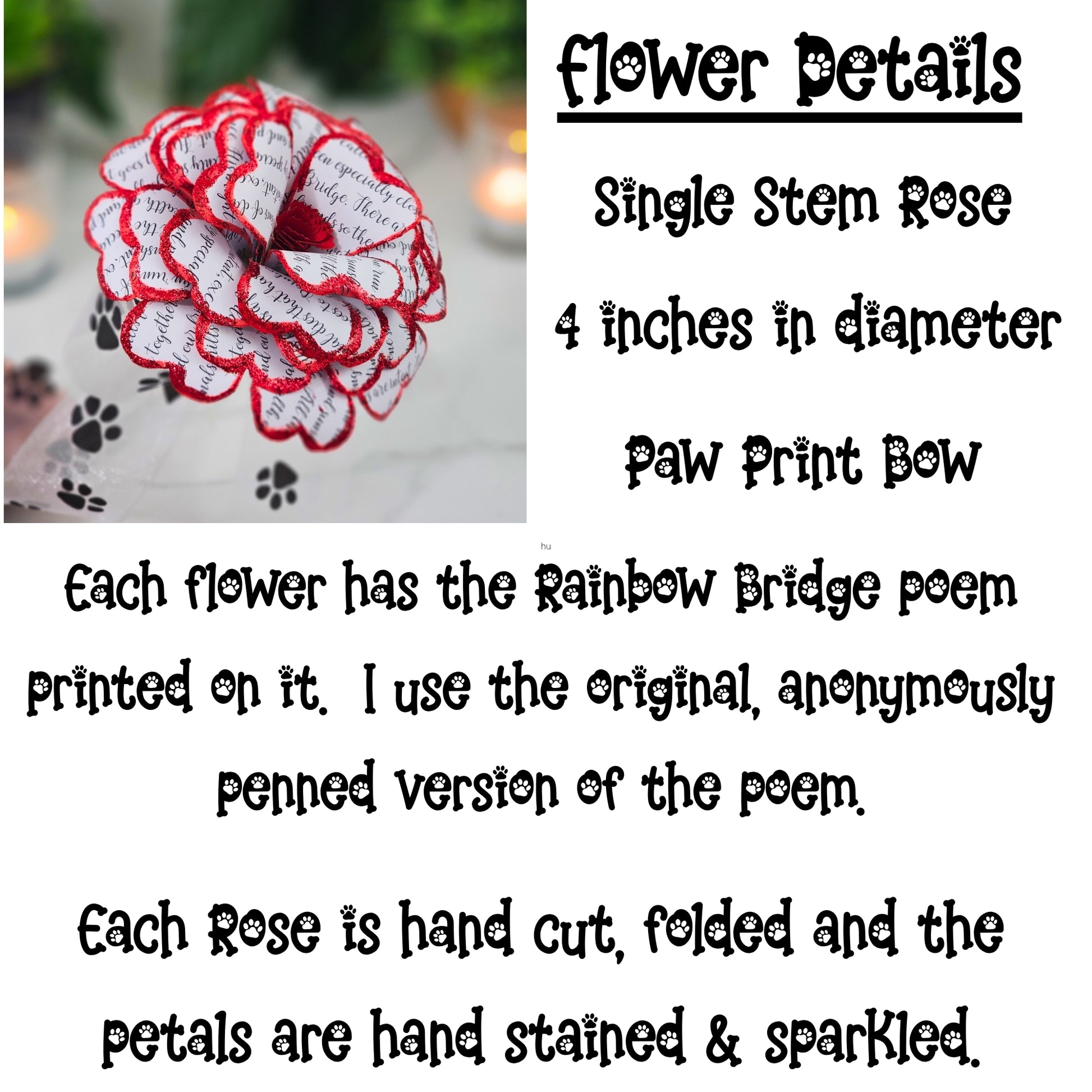 artisan made pet memorial rose for gift for dog or cat condolences