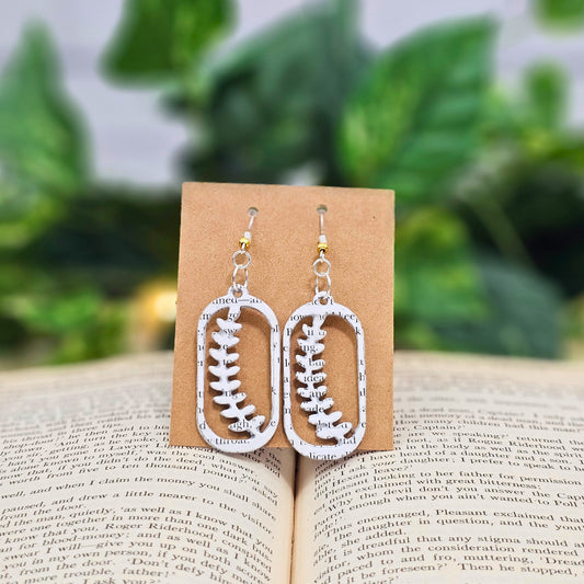 Garden themed book page earrings - gift for readers