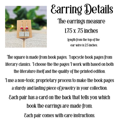 Geometric Book Page Dangle Earrings