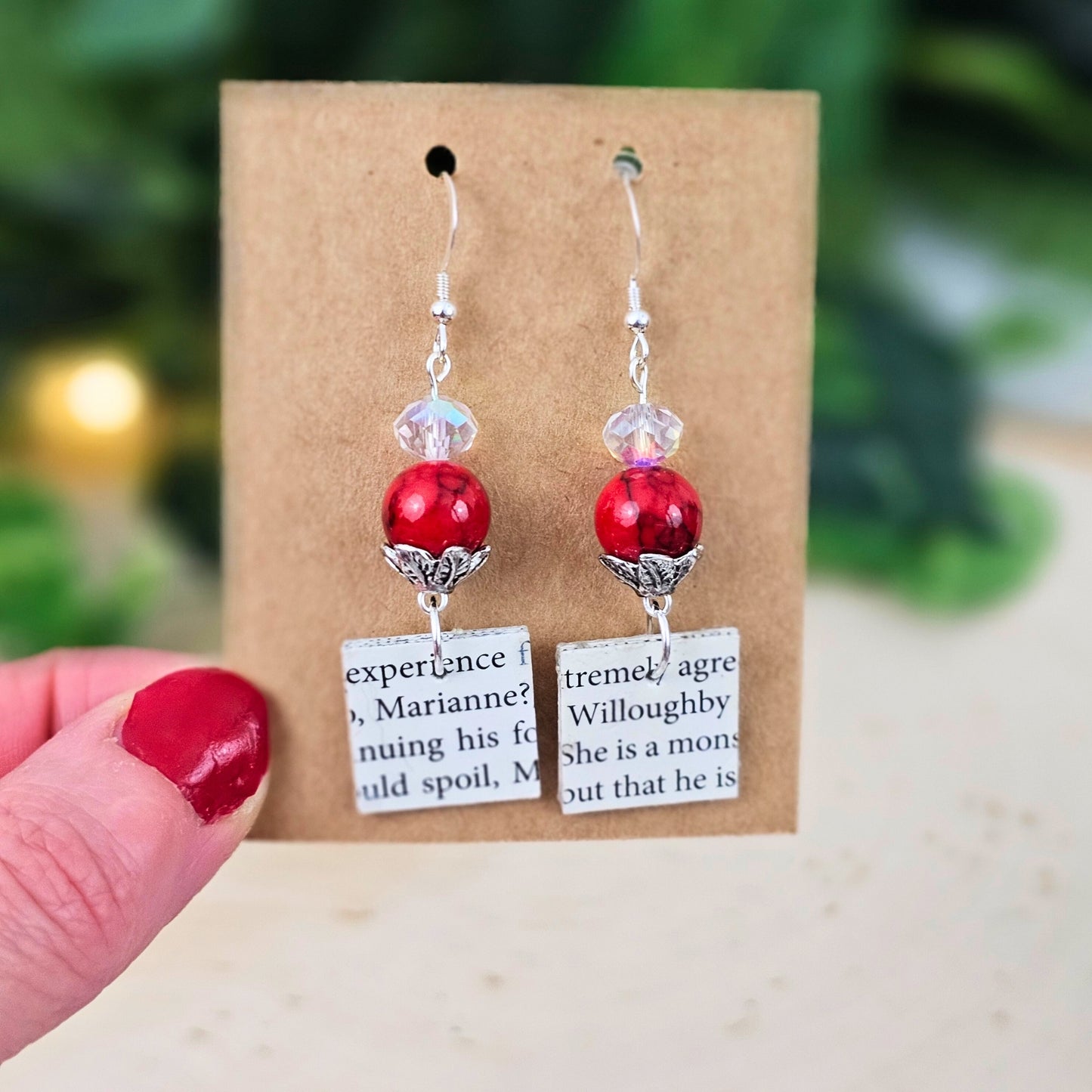 Geometric Book Page Dangle Earrings