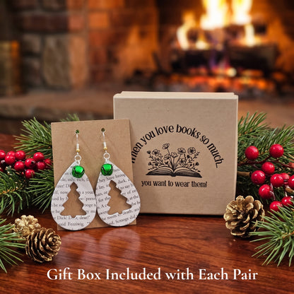 Book Page Christmas Tree Earrings – A Christmas Carol