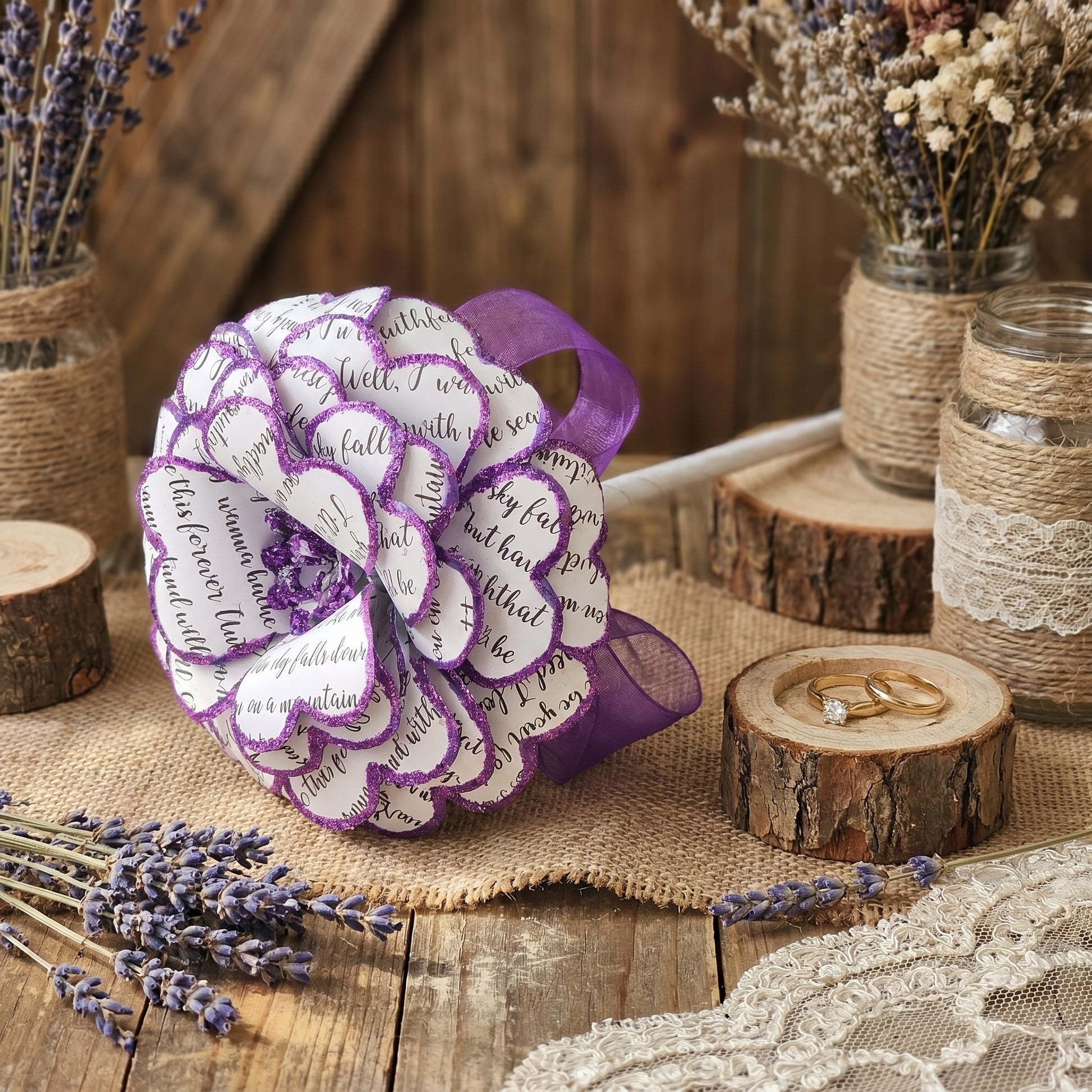 close up shot of custom made purple rose