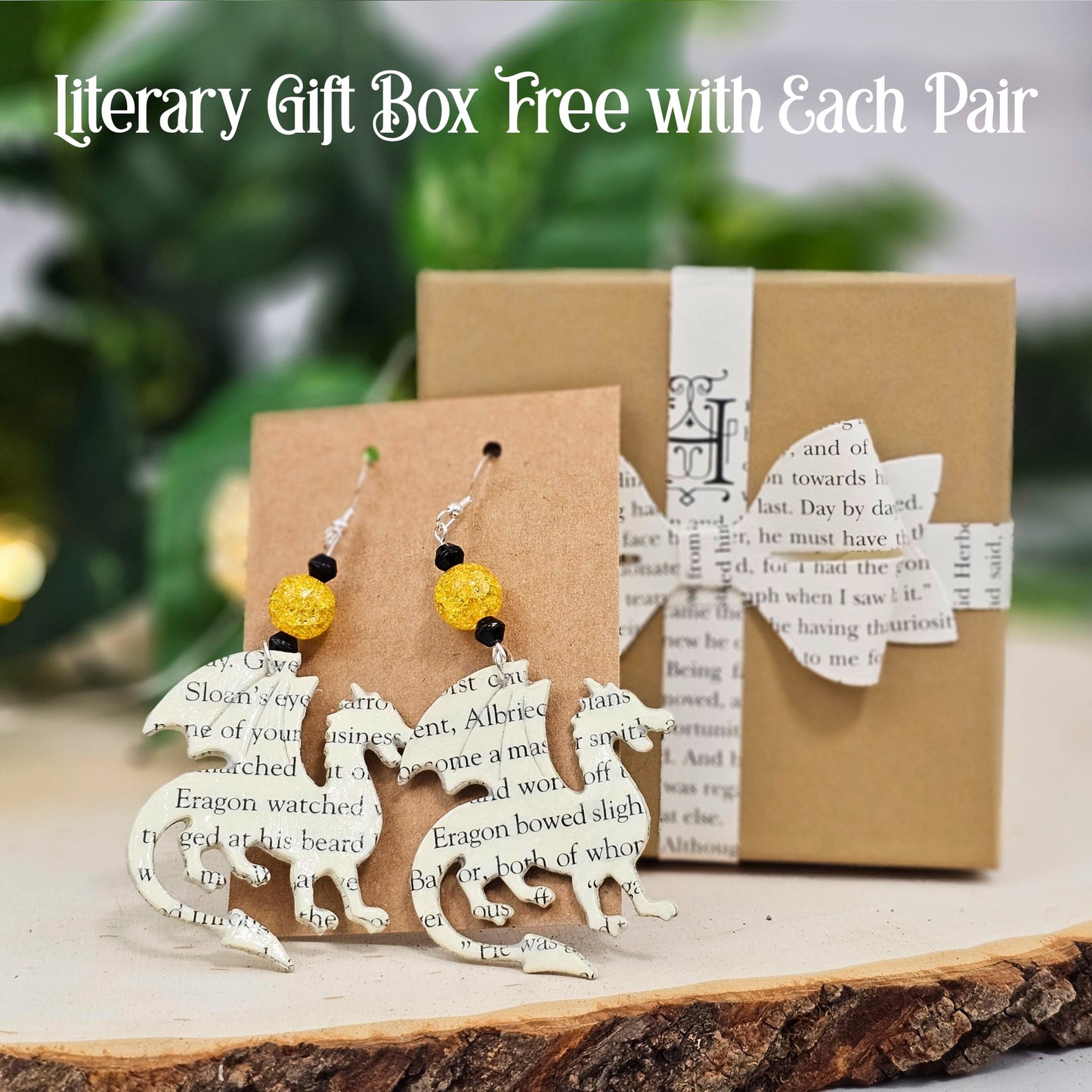 gift box included with each pair of dragon earrings