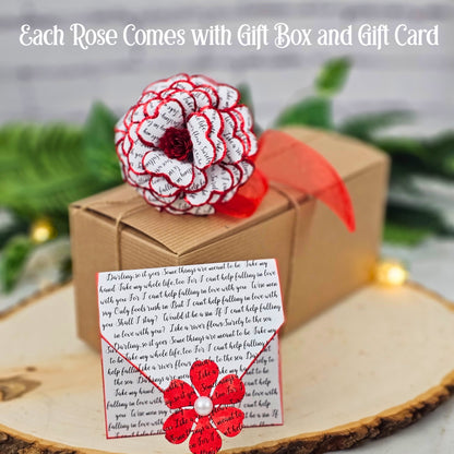 Gift box and gift card included with each handmade rose - ready to give presentation
