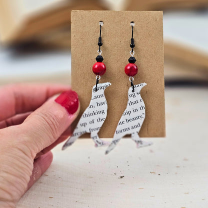 Raven Edgar Allan Poe Dangle Earrings