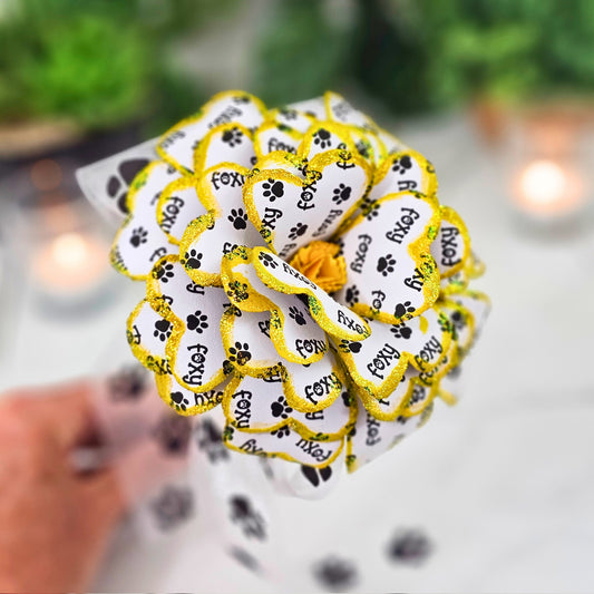 pet memorial keepsake flower with pet name on it