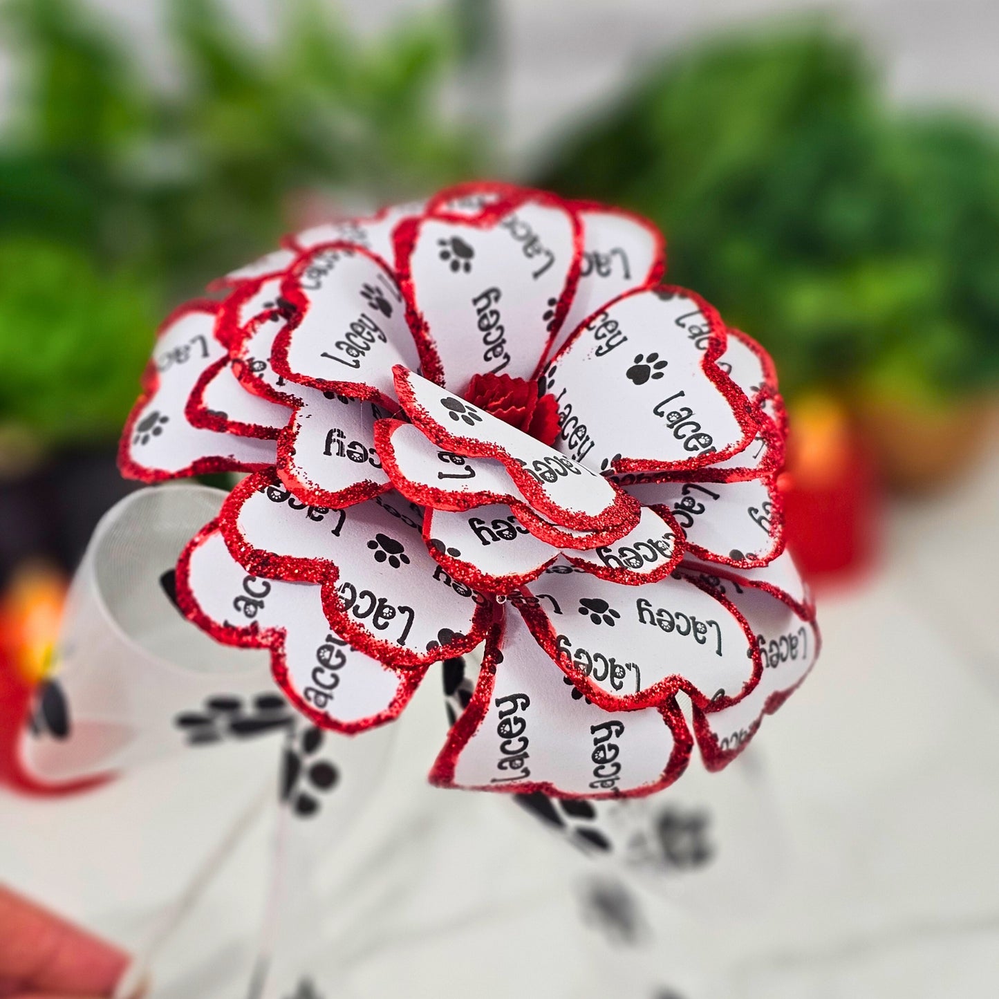 Personalized Pet Memorial Paper Flower, Pet Remebrance Custom Flower, Pet Memorial Art for Sympathy Gift for Loss of Cat or Dog