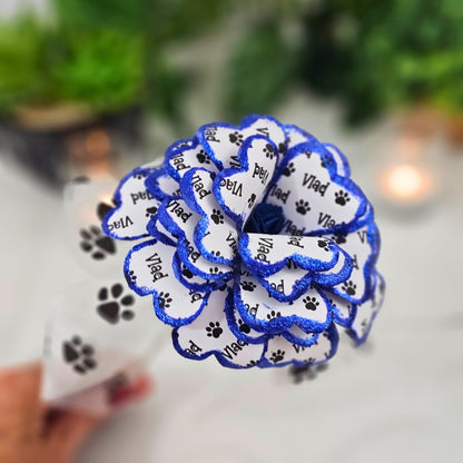 Blue Personalized Pet Memorial Paper Flower