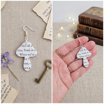 Mushroom Book Page Earrings