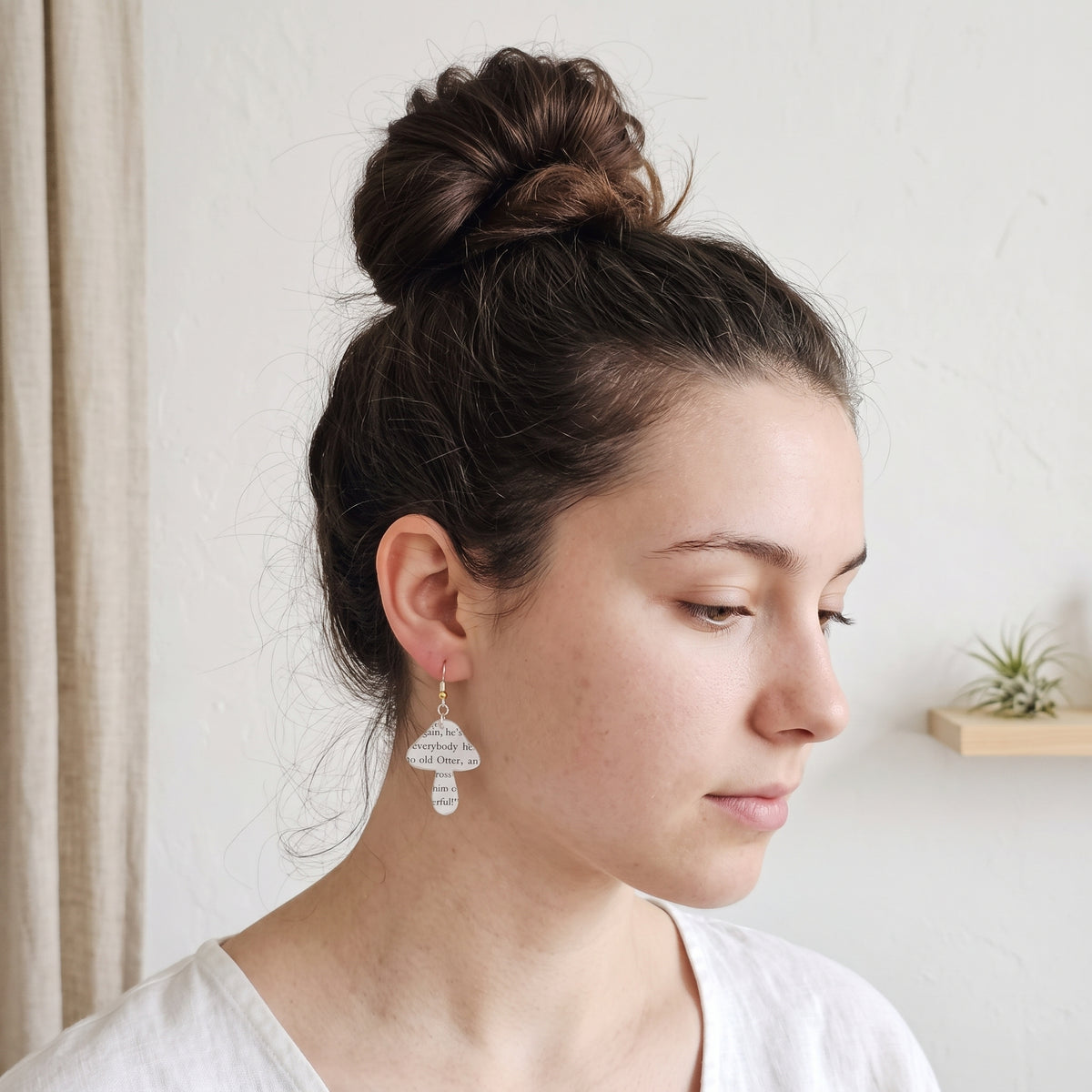 Mushroom Book Page Earrings