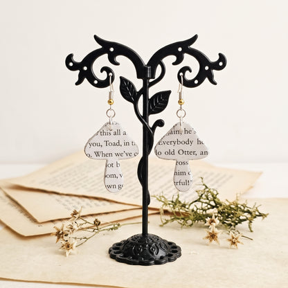 Mushroom Book Page Earrings