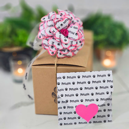 Pink pet memorial rose packaged and ready for delivery as sympathy gift