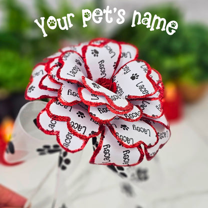 Personalized Pet Memorial Paper Flower, Pet Remebrance Custom Flower, Pet Memorial Art for Sympathy Gift for Loss of Cat or Dog