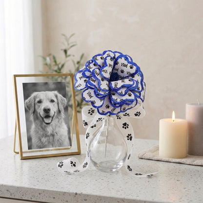 Blue Personalized Pet Memorial Paper Flower