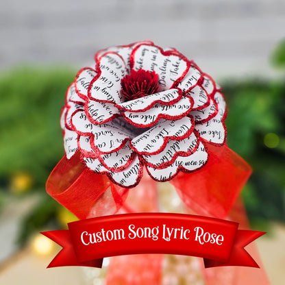 Personalized handmade song lyric paper rose - unique literary gift made from book pages