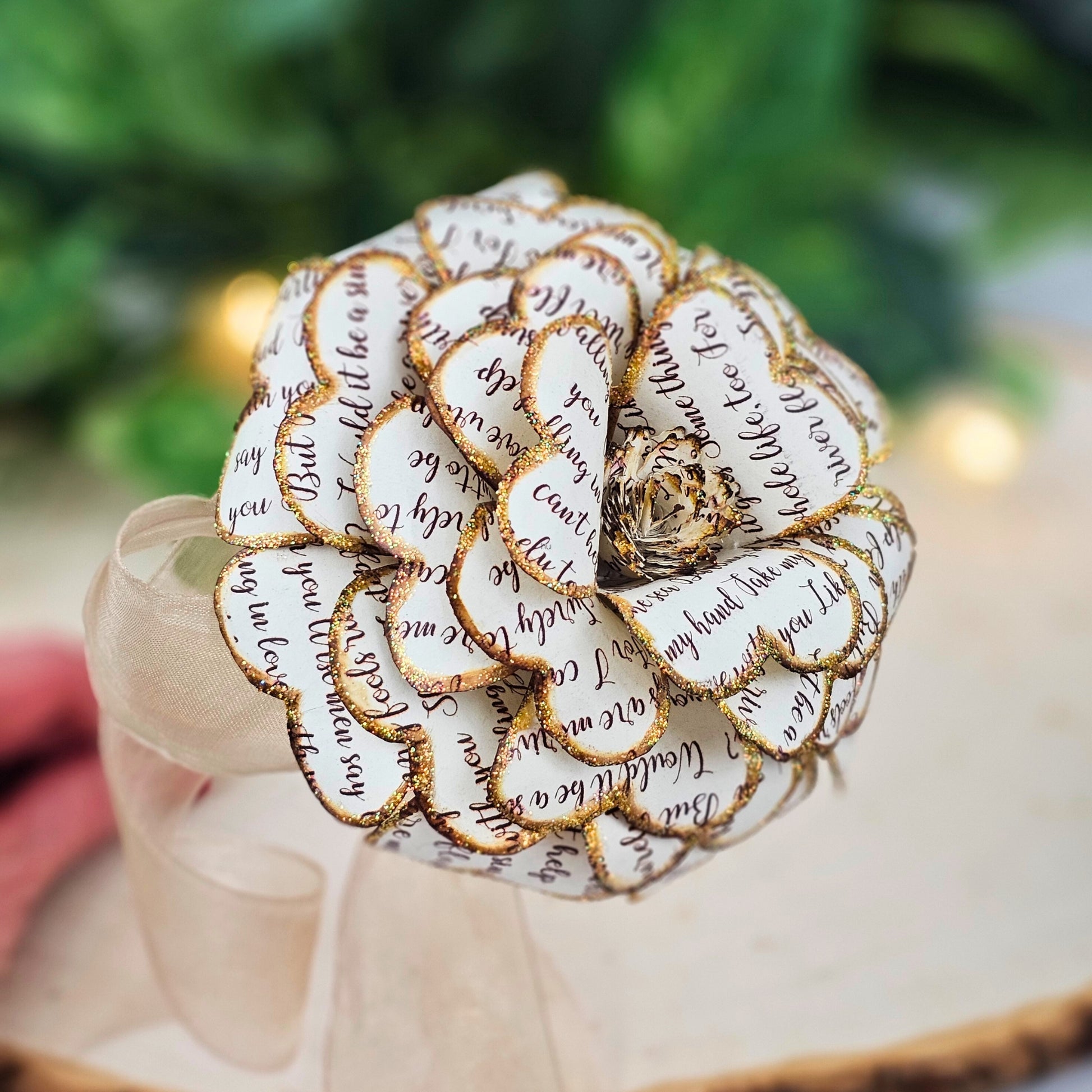 personalized song lyric vintage style single stem rose