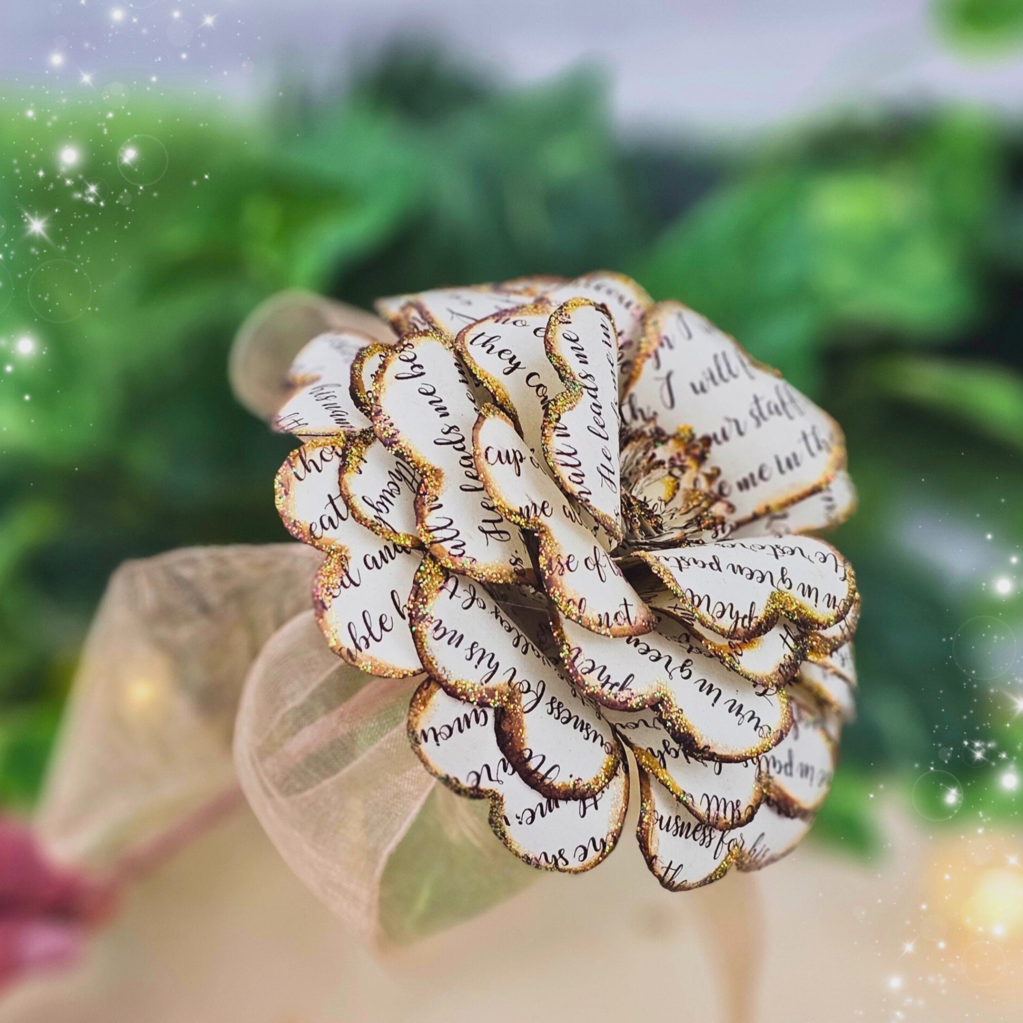 Psalm 23 paper rose demonstration - handmade Christian sympathy and memorial gift