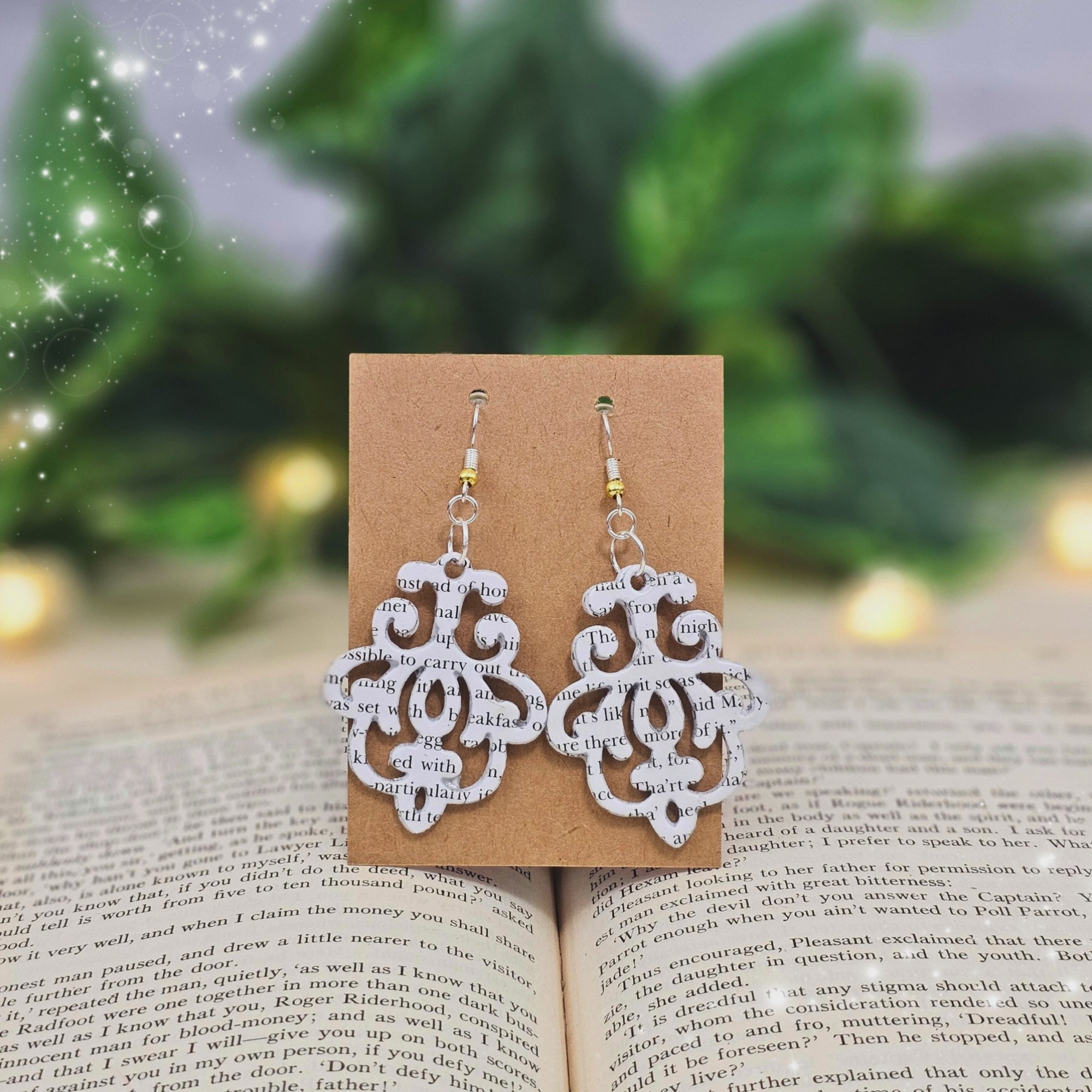 video of book page earrings for literary gifts