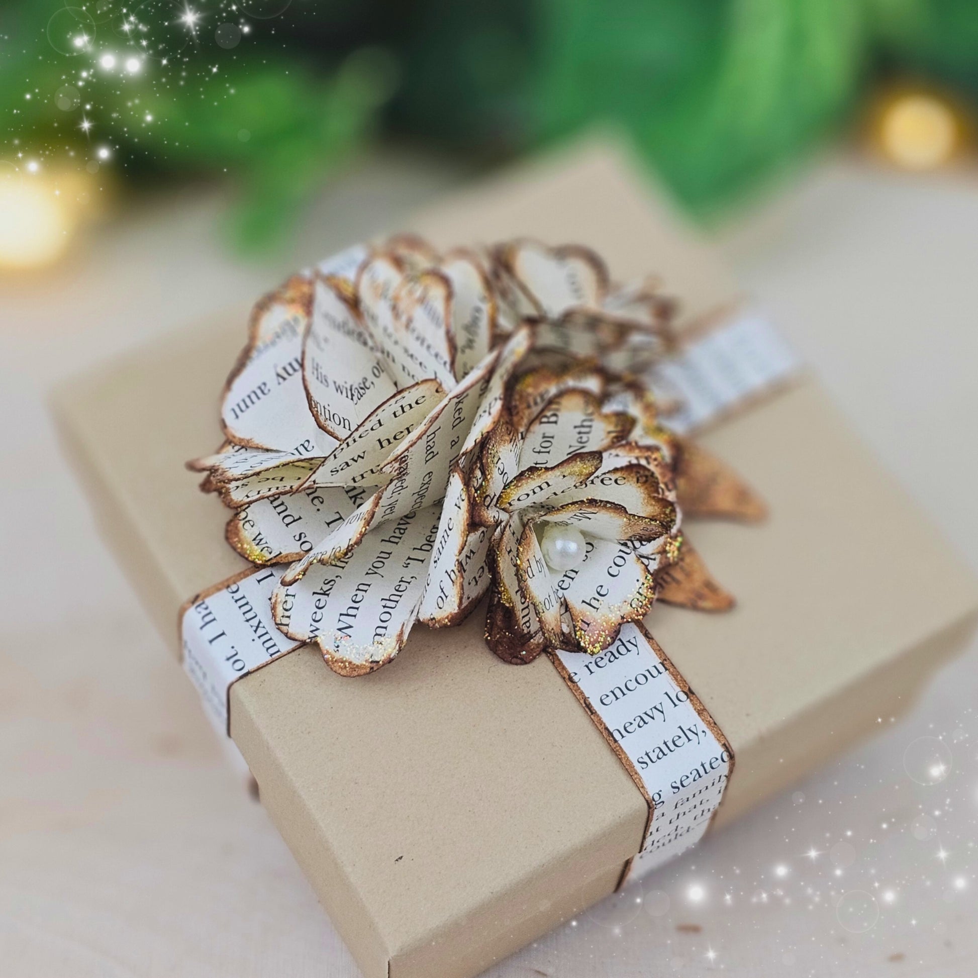 video of book page rose gift box in an elegant vintage style