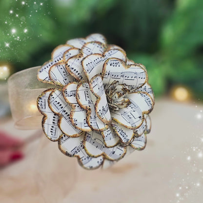 Handmade sheet music paper rose - vintage musician gift and eco-friendly keepsake