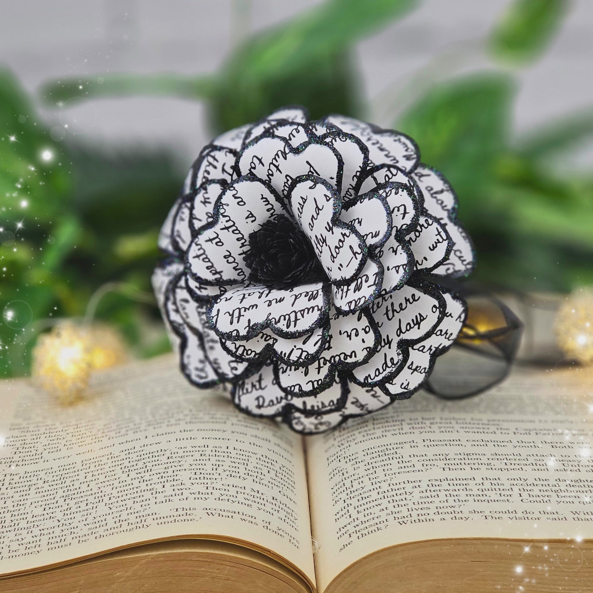 Handcrafted Edgar Allan Poe Raven paper rose - gothic literary gift for dark academia lovers and English teachers