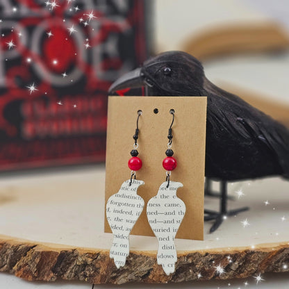 Raven Edgar Allan Poe Dangle Earrings