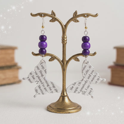 Book Page Butterfly Earrings