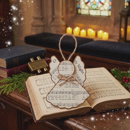 O Holy Night Paper Angel Ornament | Handmade Hymn Page Keepsake