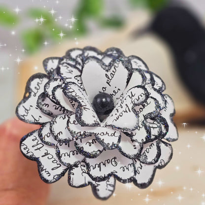 Single Stem Paper Rose made from The Raven by Edgar Allan Poe