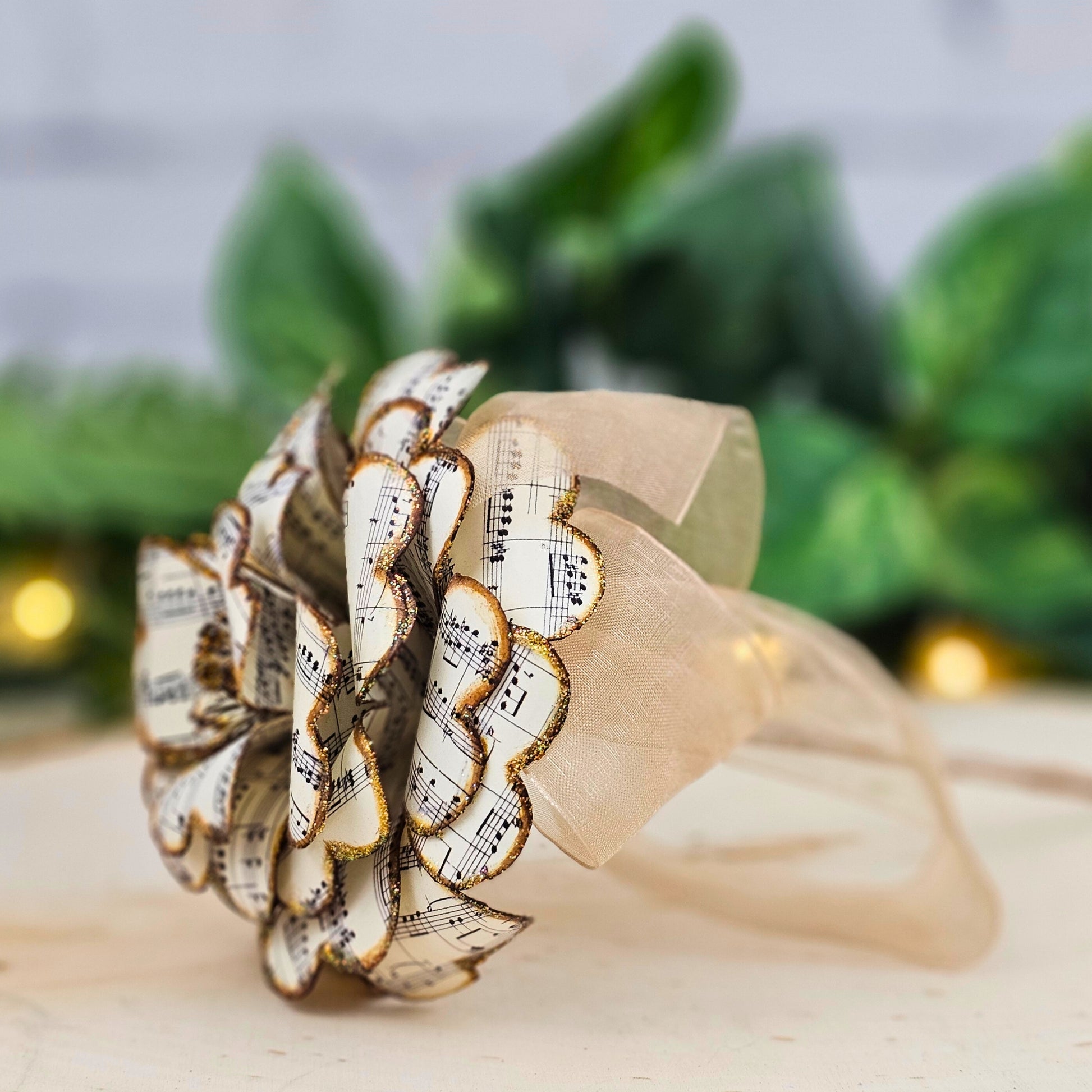 Handcrafted music paper flower gift for musicians and music lovers