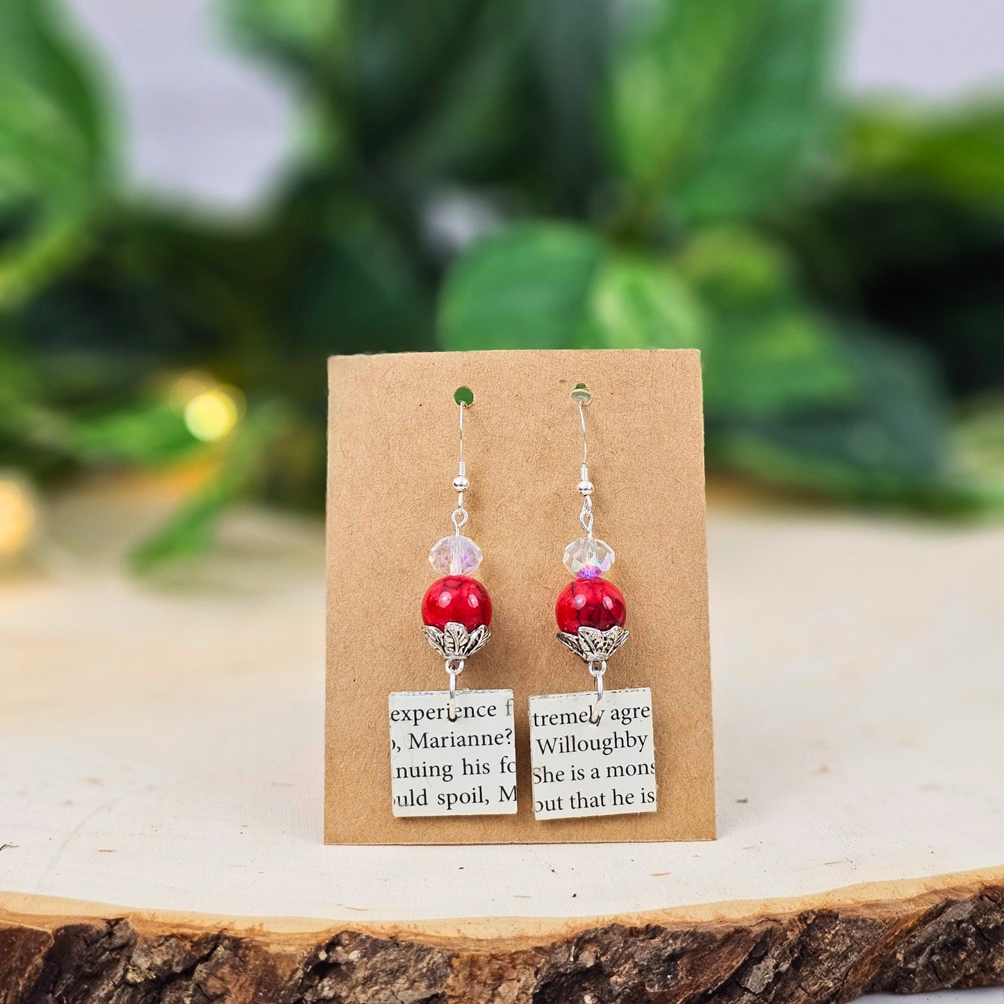 Geometric Book Page Dangle Earrings