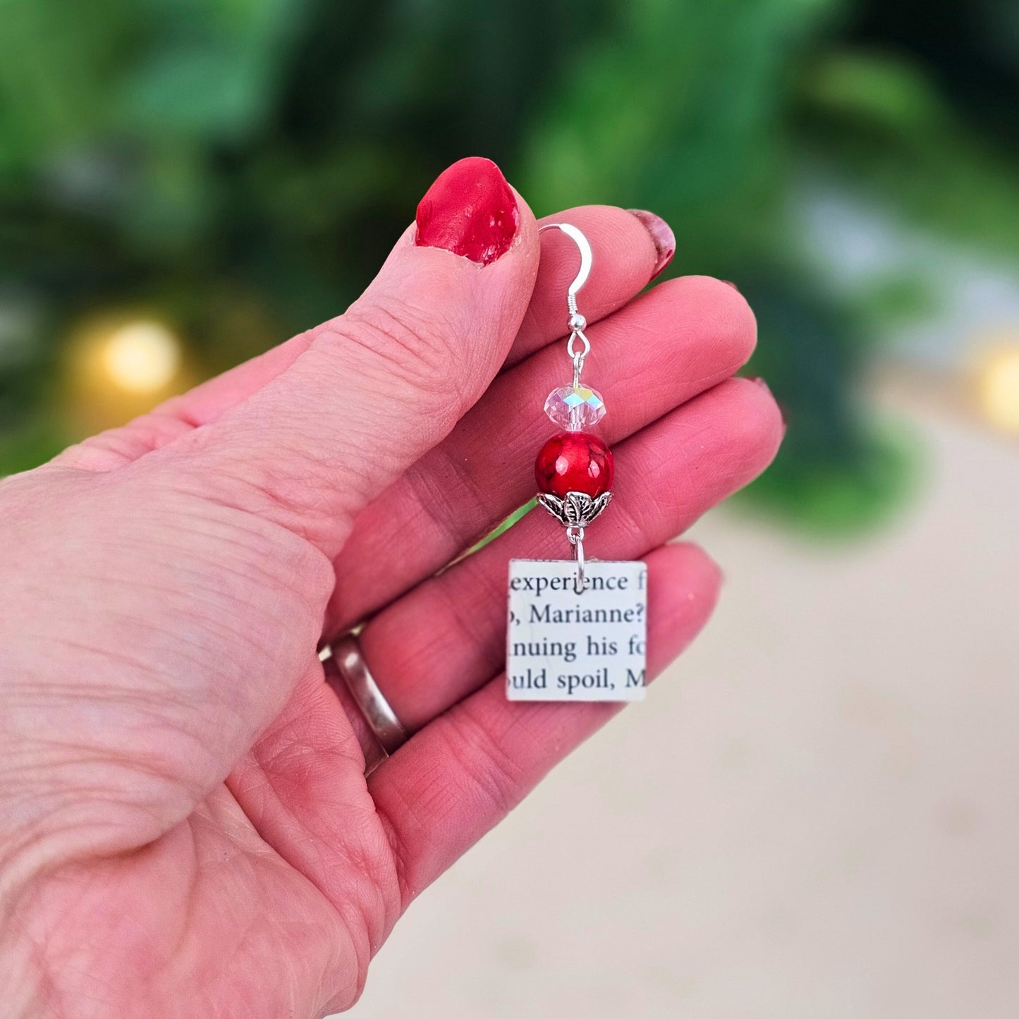 Geometric Book Page Dangle Earrings