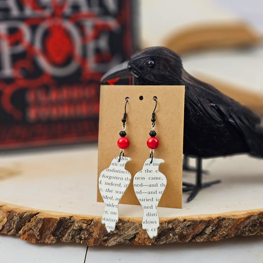 Raven Edgar Allan Poe Dangle Earrings