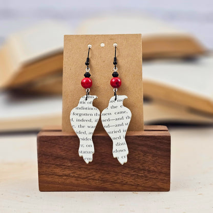 Raven Edgar Allan Poe Dangle Earrings