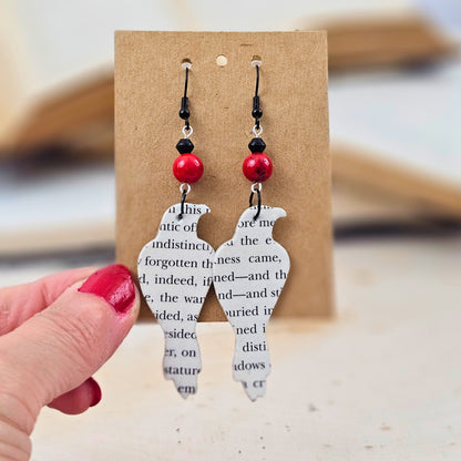 Raven Edgar Allan Poe Dangle Earrings