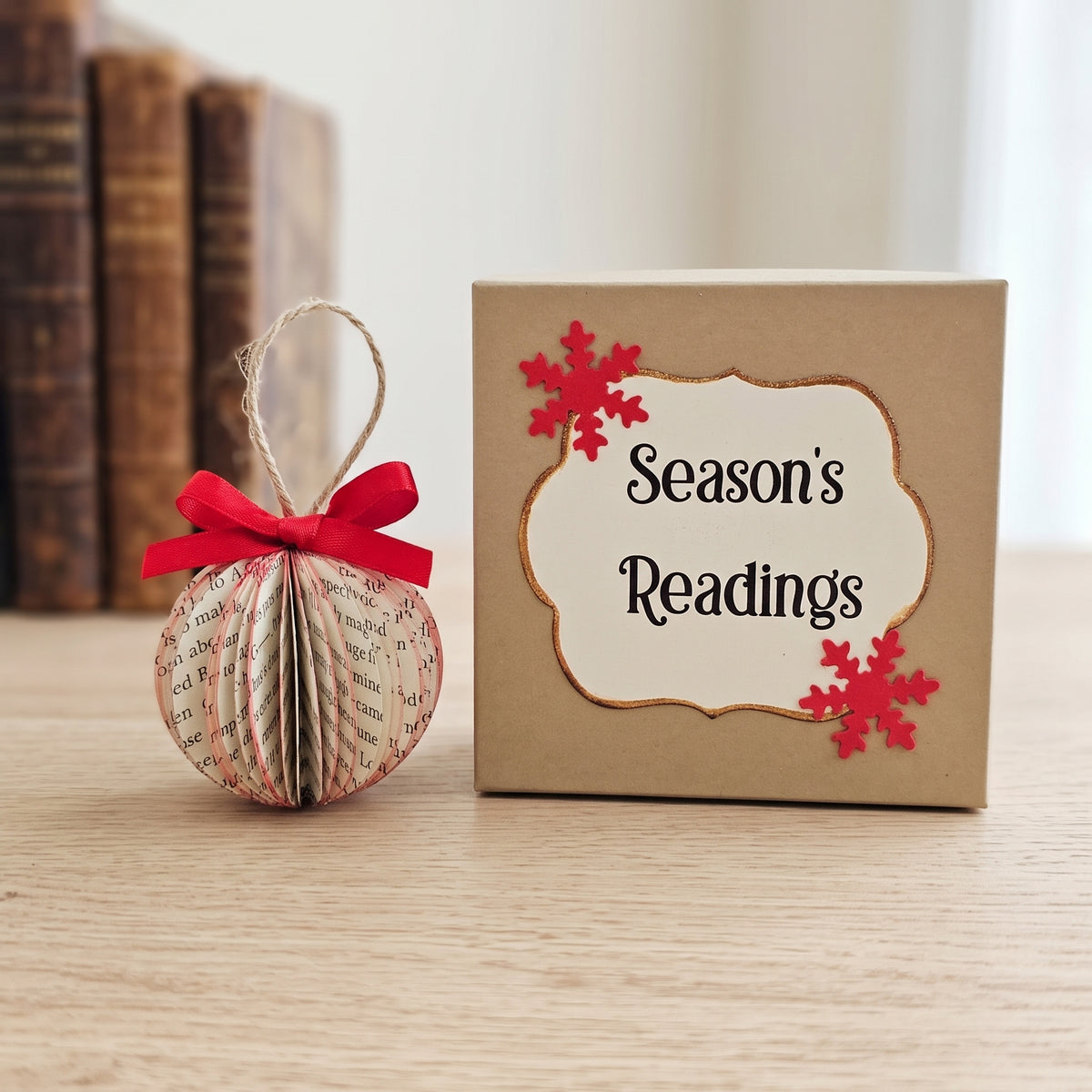 Tiny Book Page Ball Ornament